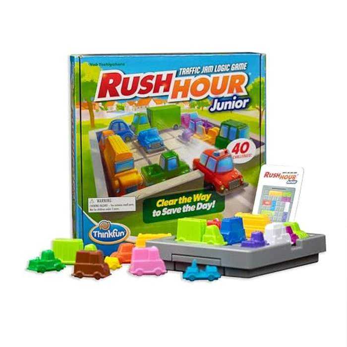 ThinkFun Rush Hour Junior - Classic Traffic Jam Logic Game | New Look for 2024 | STEM Toy for Kids | Engaging Puzzles for Ages 5 and Up | Junior Edition of The International by ThinkFun - Used - Acceptable condition - CA$14.48