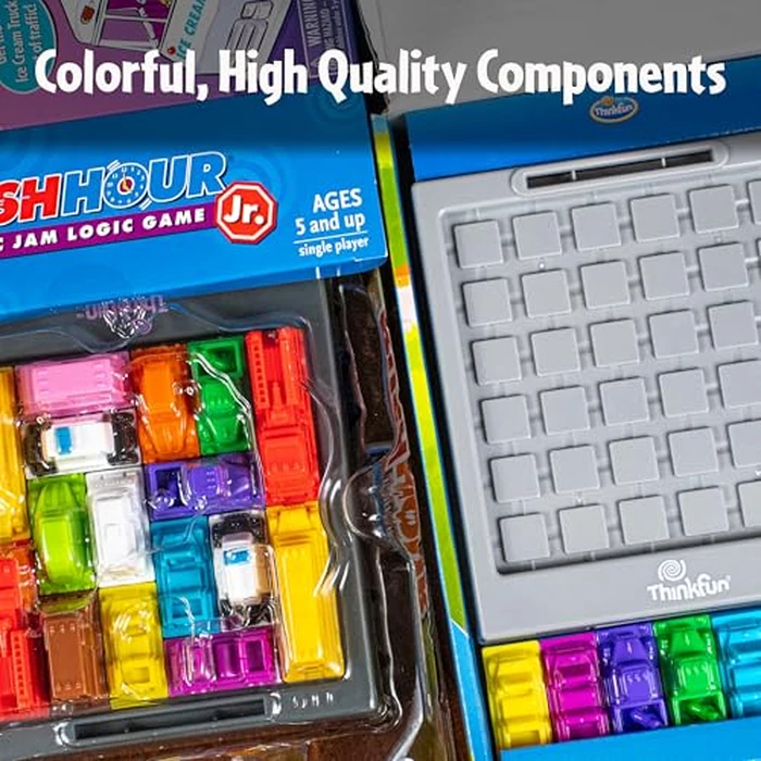ThinkFun Rush Hour Junior - Classic Traffic Jam Logic Game | New Look for 2024 | STEM Toy for Kids | Engaging Puzzles for Ages 5 and Up | Junior Edition of The International by ThinkFun - Image 4