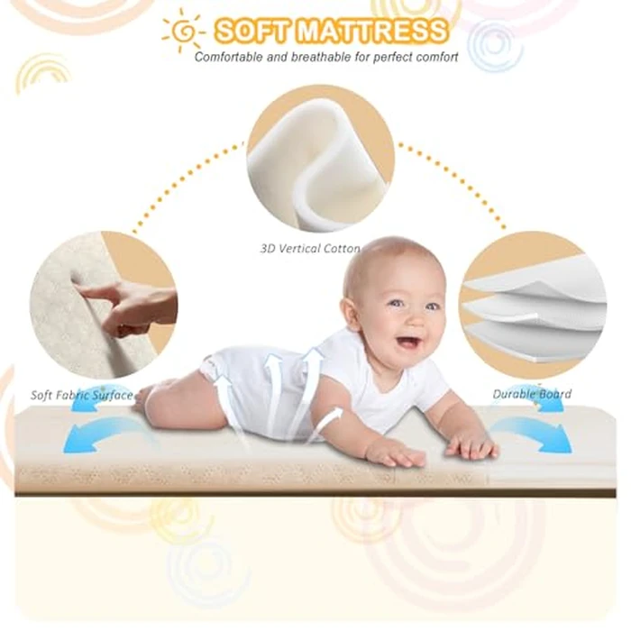 3 in 1 Bassinet,Baby Bassinets Bedside Sleeper with Musical Toy,Adjustable Height Bedside Bassinet for Baby with Wheels and Storage Basket,4-Sided Mesh Bedside Crib for Newborn 0-6 Months (Grey) by BLBBLBGDD - Image 6
