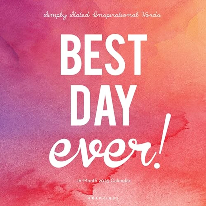 Graphique 2025 Best Day Ever Wall Calendar | 12” x 12” | Thick Paper | Home & Office Organizer | Large Monthly Grid | 3 Languages & Marked Holidays | 4 Month Preview Page for 2026 by Graphique - Used - Like New condition - CA$4.49