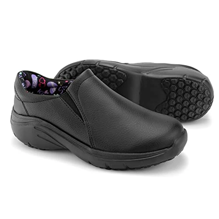 Hawkwell Women's Slip On Lightweight Slip Resistant Comfort Nursing Shoes,Black Heart Synthetic,9 M US by Hawkwell - Image 5