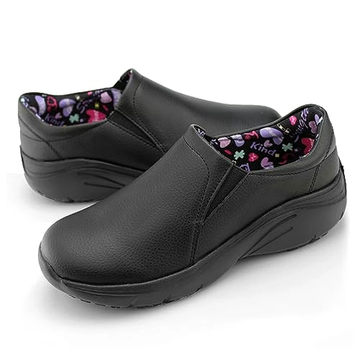 Hawkwell Women's Slip On Lightweight Slip Resistant Comfort Nursing Shoes,Black Heart Synthetic,9 M US by Hawkwell - Image 6