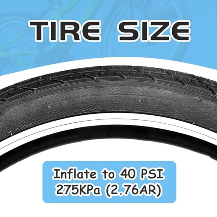 ZUKKA 20 x 2.35 Bike Tire 1/2 Pack 20 inch x 2.35 BMX Bike Tire Folding Replacement Tire for MTB Mountain Bike, BMX Bicycle Commuter Bike (Black, 2 Tires+2 Levers) by ZUKKA - Image 3