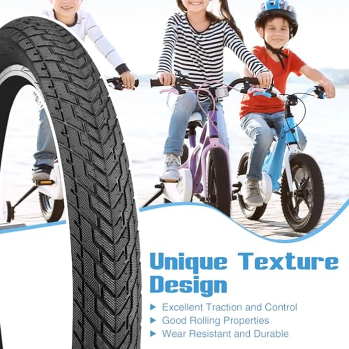 ZUKKA 20 x 2.35 Bike Tire 1/2 Pack 20 inch x 2.35 BMX Bike Tire Folding Replacement Tire for MTB Mountain Bike, BMX Bicycle Commuter Bike (Black, 2 Tires+2 Levers) by ZUKKA - Image 5