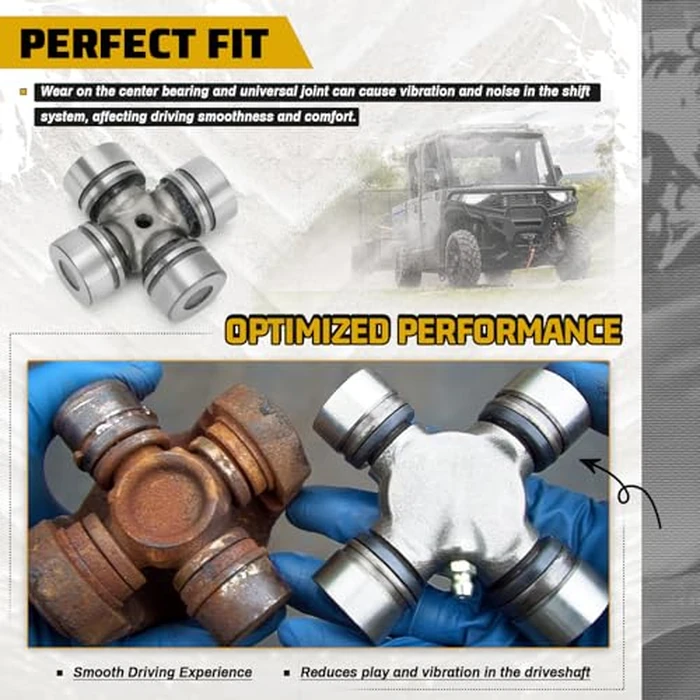 Front Rear Propeller Shaft Bearing Carrier and U-Joint Kit for Polaris Ranger RZR 570 900 1000 Crew XP 2014-2023, Replaces 3514806, 3514900, 3515075, 2202015, 3235616, 3260104 by Xxamz - Image 5