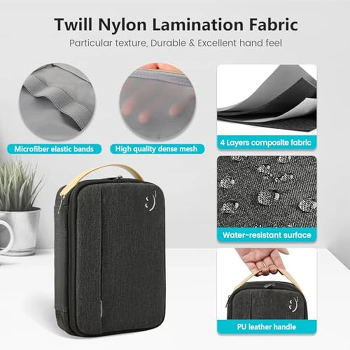 Travelkin Large Cord Organizer Travel, Electronic Organizer Travel Case, Expandable Cable Organizer Bag For Cords, Chargers Phone, Usbs, Tablet (Up to 10"), SD Card (Black) by TRAVELKIN more than travel - Image 6