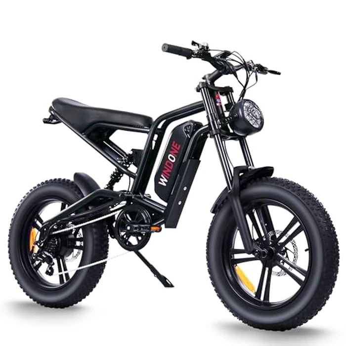 Windone E2X Electric Bike for Adults, Full Suspension, 48V13Ah Removable Battery, Up to 45KM/H & 75KM (PAS), 1000W Peak Ebike with All-Terrain 4.0" Fat Tires, UL Certified, Moped E-Bike by Windone - Used - Very Good condition