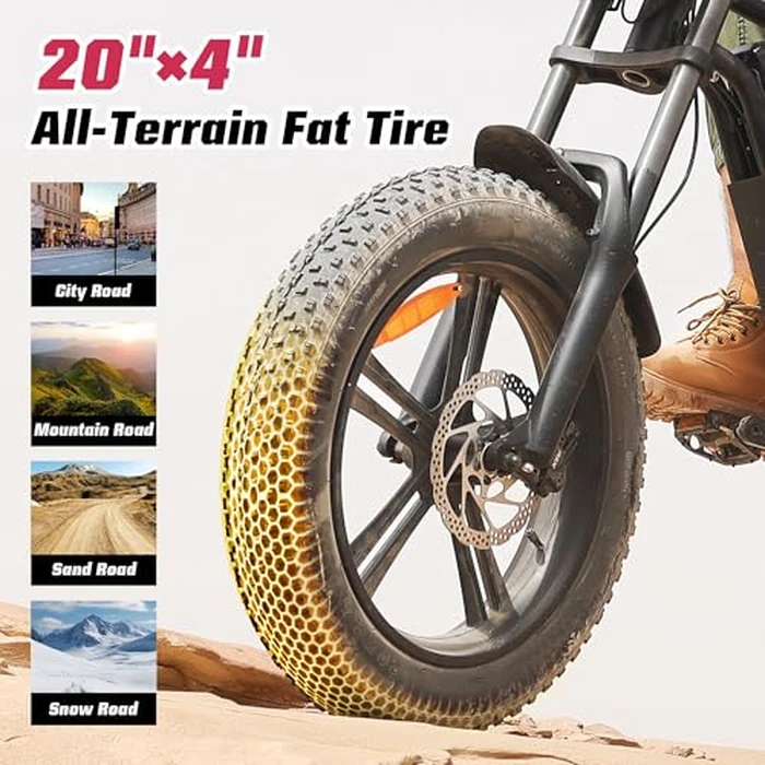 Windone E2X Electric Bike for Adults, Full Suspension, 48V13Ah Removable Battery, Up to 45KM/H & 75KM (PAS), 1000W Peak Ebike with All-Terrain 4.0" Fat Tires, UL Certified, Moped E-Bike by Windone - Image 6