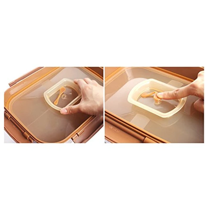 e-jen Premium Kimchi, Sauerkraut Container Probiotic Fermentation with Inner Vacuum Lid (Earthenware Brown, 1.9 gal/ 7.4L) by e-jen - Image 2