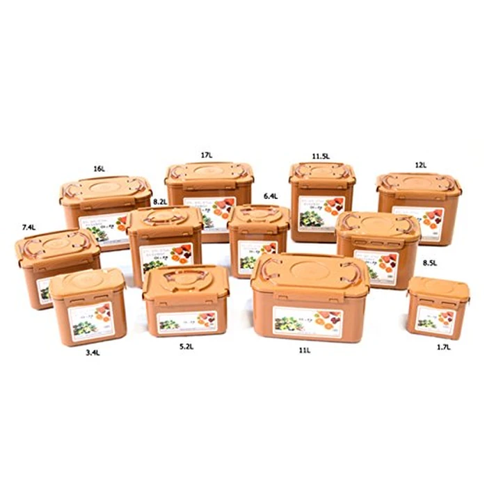 e-jen Premium Kimchi, Sauerkraut Container Probiotic Fermentation with Inner Vacuum Lid (Earthenware Brown, 1.9 gal/ 7.4L) by e-jen - Image 4