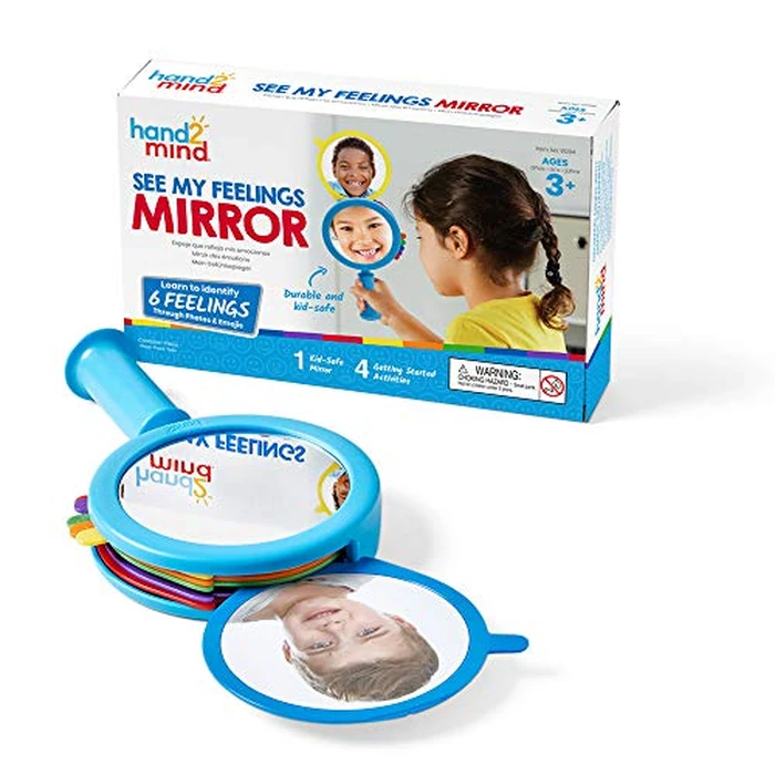 hand2mind See My Feelings Mirror, Play Therapy Toys, Mindfulness for Kids, Emotional Regulation for Kids, Social Emotional Learning Activities, Calm Down Corner Supplies, Calming Corner (Set of 1) by hand2mind - Used - Like New condition