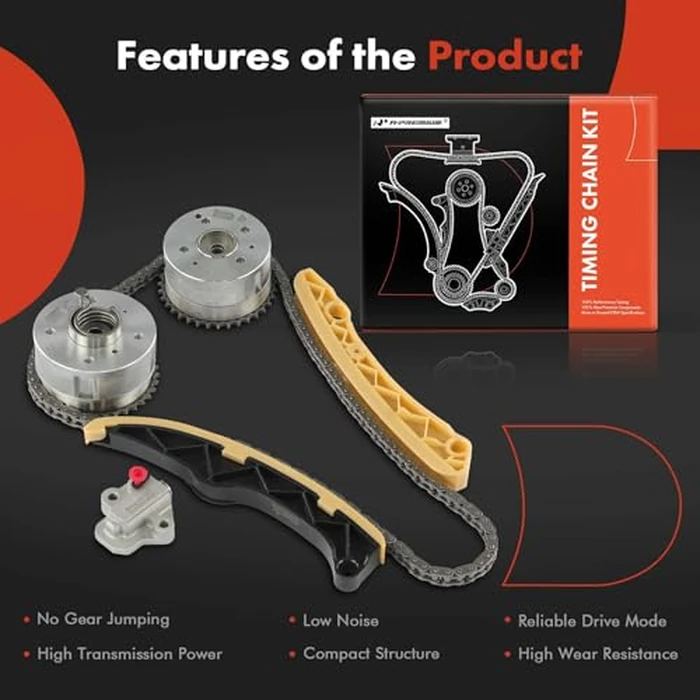 A-Premium Engine Timing Chain Kit W/Sprocket & Tensioner & Guide Compatible with Hyundai Elantra 2017-2020, Sonata, Tucson, Veloster, Kona, Elantra GT & Kia Soul, Optima, Forte, Seltos - L4 1.6L by A-premium - Image 7