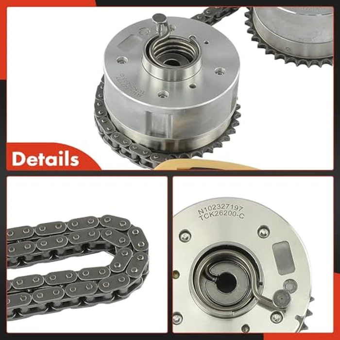 A-Premium Engine Timing Chain Kit W/Sprocket & Tensioner & Guide Compatible with Hyundai Elantra 2017-2020, Sonata, Tucson, Veloster, Kona, Elantra GT & Kia Soul, Optima, Forte, Seltos - L4 1.6L by A-premium - Image 9