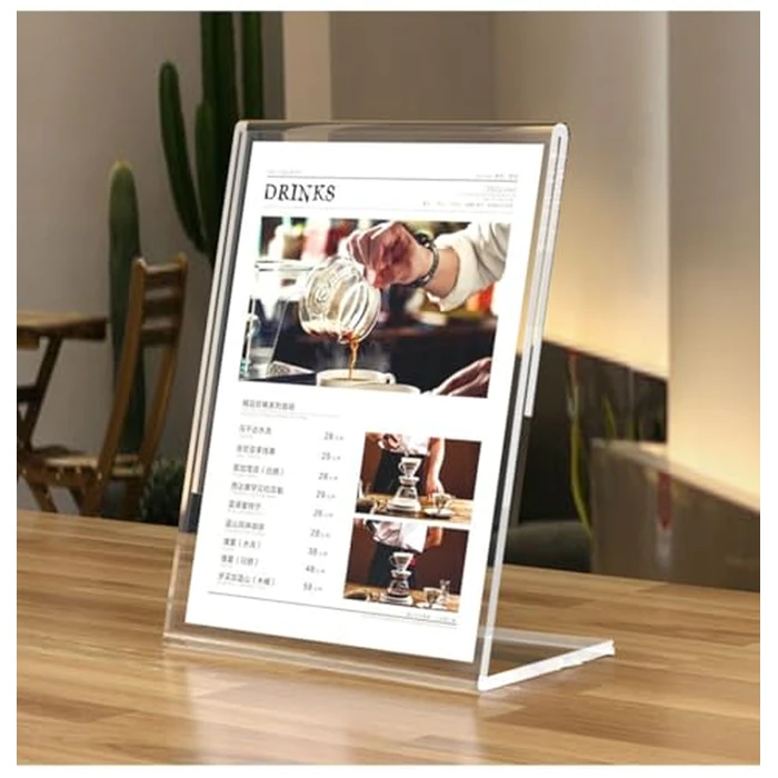 Acrylic Sign Holder 8.5 x 11 Inch, 3 Pack Clear Display Table Sign Stand, L-Shape Plastic Message Board Stand for Exhibition, Office, Store, Restaurant by Yepphetco - Image 2