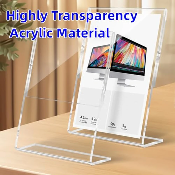 Acrylic Sign Holder 8.5 x 11 Inch, 3 Pack Clear Display Table Sign Stand, L-Shape Plastic Message Board Stand for Exhibition, Office, Store, Restaurant by Yepphetco - Image 4