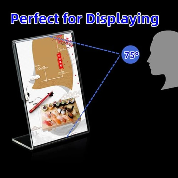 Acrylic Sign Holder 8.5 x 11 Inch, 3 Pack Clear Display Table Sign Stand, L-Shape Plastic Message Board Stand for Exhibition, Office, Store, Restaurant by Yepphetco - Image 6