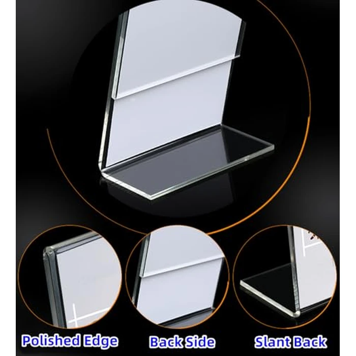 Acrylic Sign Holder 8.5 x 11 Inch, 3 Pack Clear Display Table Sign Stand, L-Shape Plastic Message Board Stand for Exhibition, Office, Store, Restaurant by Yepphetco - Image 8