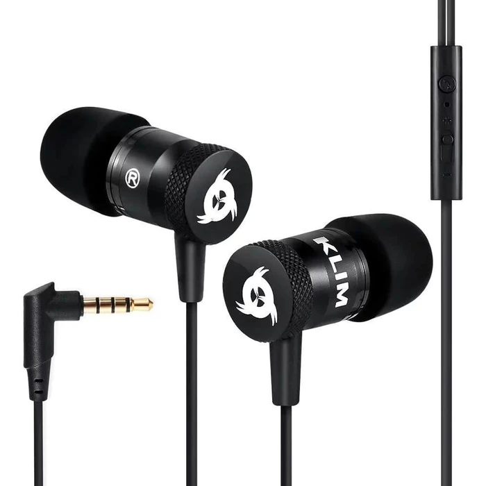 KLIM Fusion Earbuds with Microphone - Black by KLIM - Refurbished - Acceptable condition