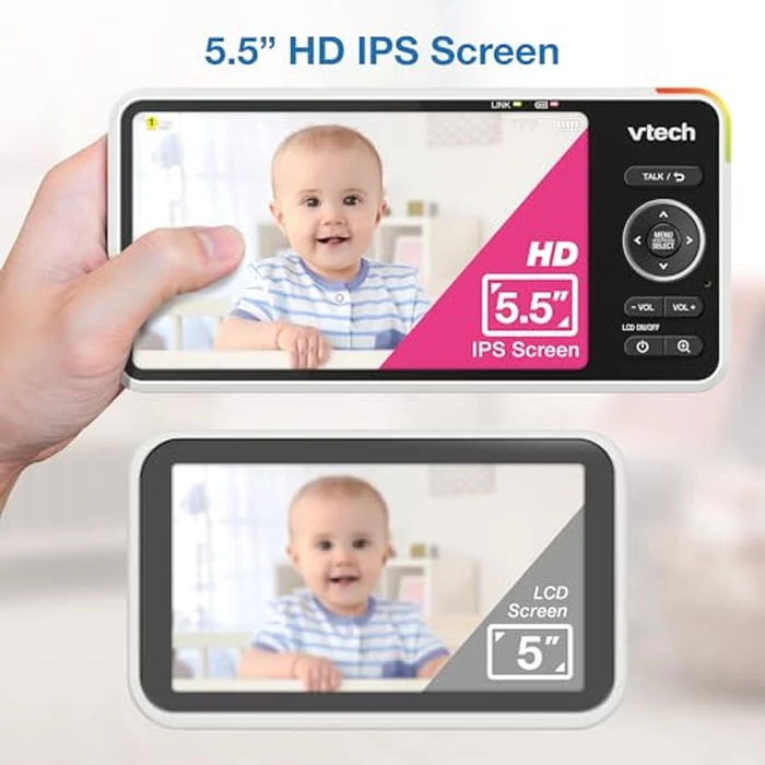 VTech Smart HD Plus WiFi Baby Monitor - 2K Camera, 5.5" HD IPS Screen, 24X Pan Tilt Zoom, Multi-Color Night Light, Free App by VTech - Image 5