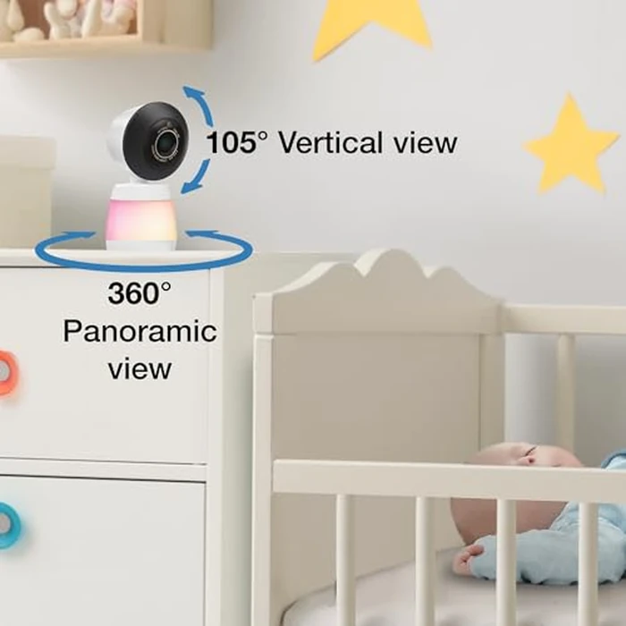 VTech Smart HD Plus WiFi Baby Monitor - 2K Camera, 5.5" HD IPS Screen, 24X Pan Tilt Zoom, Multi-Color Night Light, Free App by VTech - Image 9