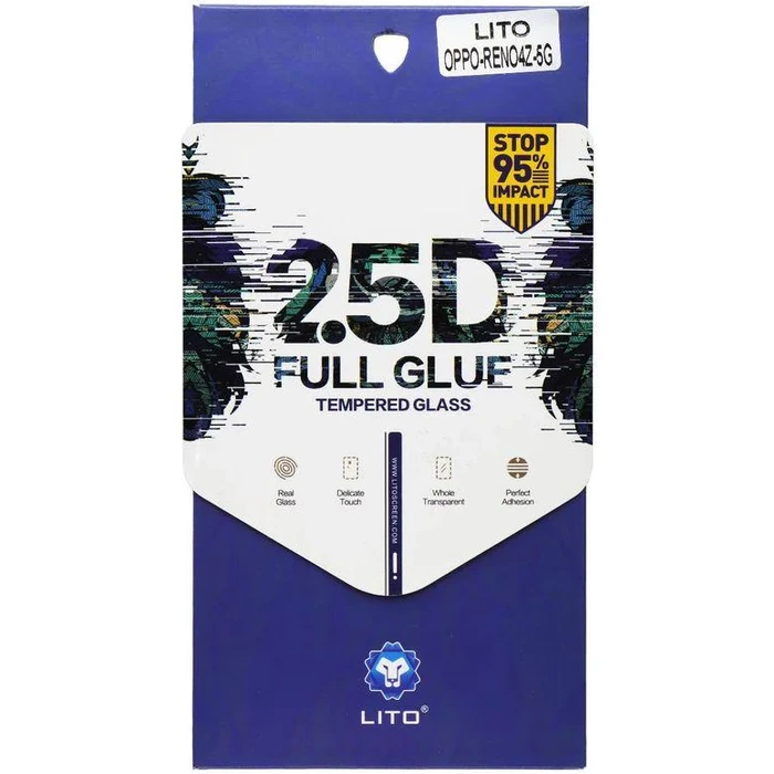 LITO 2.5D Full Glue Tempered Glass Screen Protector for Oppo Reno4 Z 5G - Clear by LITO - Refurbished - Brand New condition - US$6.98