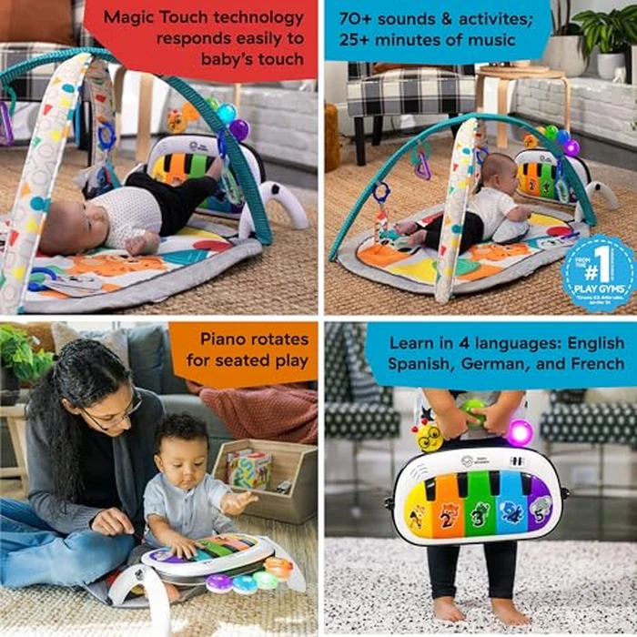 Baby Einstein 4-in-1 Kickin' Tunes Music and Language Play Gym and Piano Tummy Time Activity Mat by Baby Einstein - Image 5