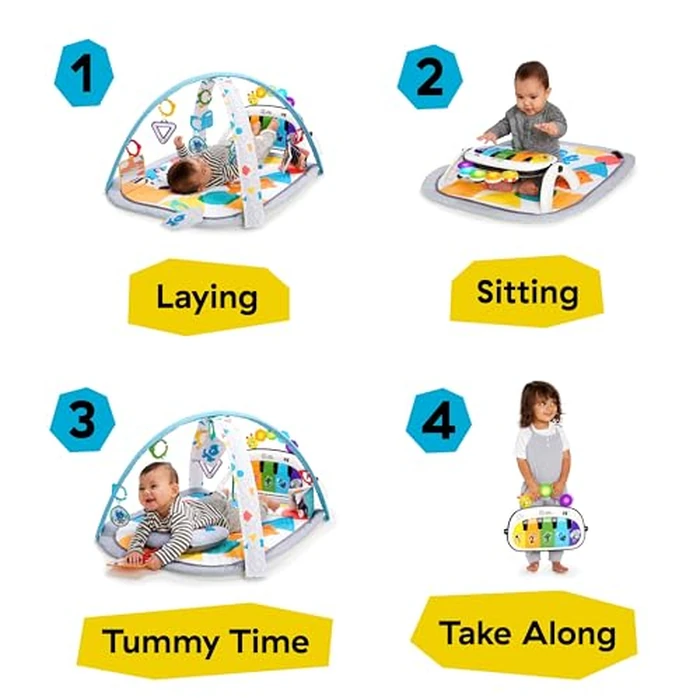 Baby Einstein 4-in-1 Kickin' Tunes Music and Language Play Gym and Piano Tummy Time Activity Mat by Baby Einstein - Image 7
