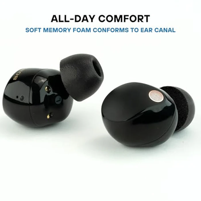 Comply Memory Foam Replacement Earbud Tips for Sony True Wireless Earbuds | Ultimate Comfort, Secure Fit, Superior Noise Isolation | Anti Slip, Prevent From Falling Out | Black (S/M/L) (3 Pairs) by COMPLY - Image 3