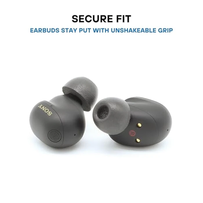 Comply Memory Foam Replacement Earbud Tips for Sony True Wireless Earbuds | Ultimate Comfort, Secure Fit, Superior Noise Isolation | Anti Slip, Prevent From Falling Out | Black (S/M/L) (3 Pairs) by COMPLY - Image 4
