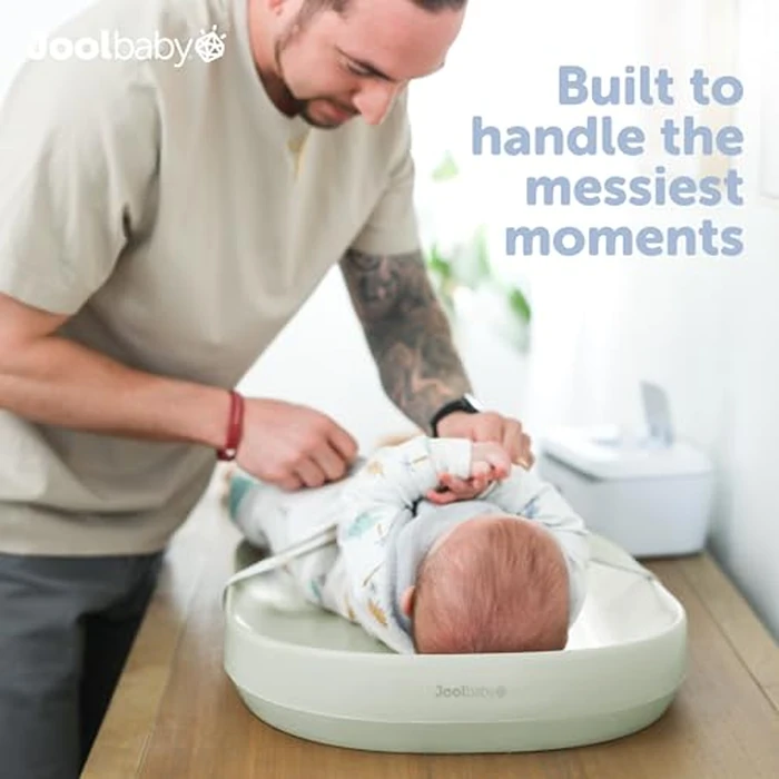Waterproof Baby Changing Pad - Easy to Clean, Lightweight & Portable - Large Foam Cushion for Comfort - Jool Baby (Sage) by Jool Baby Products - Image 2