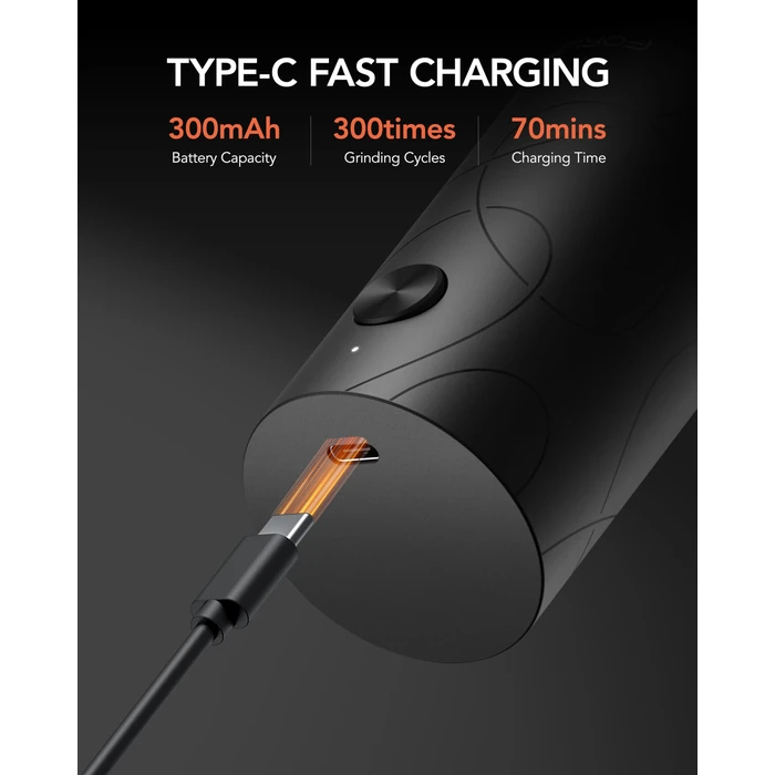 FORLIM Electric Salt and Pepper Grinder Set, USB Rechargeable, Automatic Salt Pepper Mill Grinder with Dust Cover, One-Button Control, Adjustable Coarseness, Warm LED Light (2 Packs, Black&White) by FORLIM - Image 2