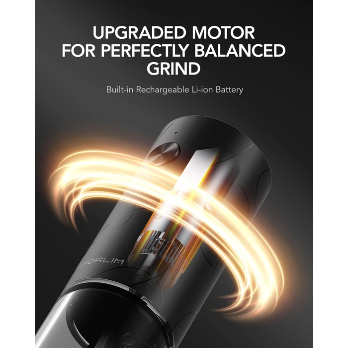 FORLIM Electric Salt and Pepper Grinder Set, USB Rechargeable, Automatic Salt Pepper Mill Grinder with Dust Cover, One-Button Control, Adjustable Coarseness, Warm LED Light (2 Packs, Black&White) by FORLIM - Image 7