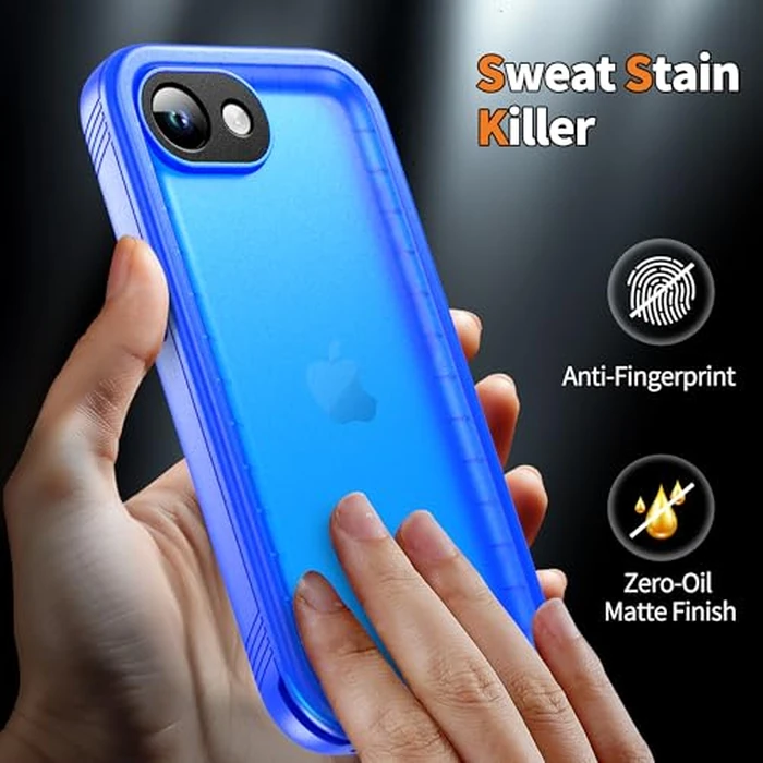 Cozycase TOP Case for iPhone 16e / iPhone 17e Military Protective IP68 Waterproof Heavy Duty 360 Shockproof Full Body with Screen Camera Protector Double Dustproof Hard Tough 16 E SE4 Front Blue Cover by Cozycase - Image 6