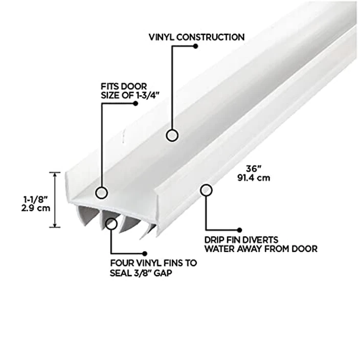 M-D Building Products 6528 U-Shaped Door Bottom with Vinyl Fins CDB 134, 36-Inch, White by M-D Building Products - Image 2