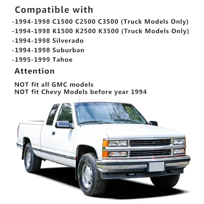 Headlights Assembly Compatible With 1994 1995 1996 1997 1998 OBS Chevy Silverado C/K 1500 2500 3500 Suburban, 95-99 Tahoe Headlamp w/Bumper Light,Factory Style by APSVE - Image 2