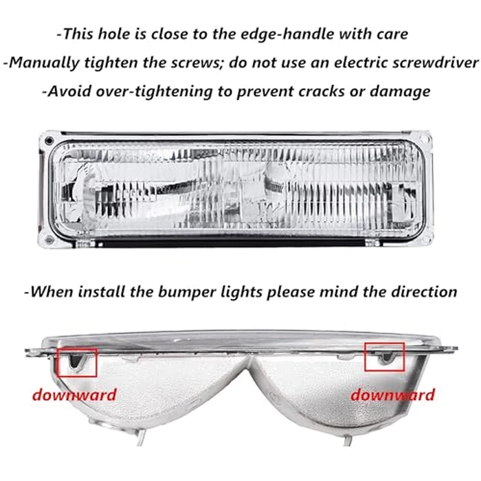 Headlights Assembly Compatible With 1994 1995 1996 1997 1998 OBS Chevy Silverado C/K 1500 2500 3500 Suburban, 95-99 Tahoe Headlamp w/Bumper Light,Factory Style by APSVE - Image 6