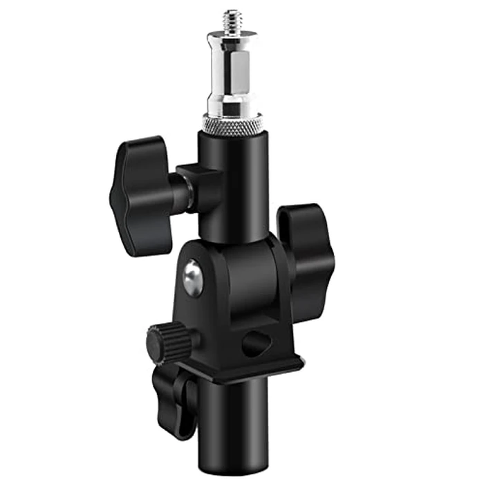 Alluneitter U-Shape Camera Flash 180 degreesSwivel Mount Bracket with Standard 1/4 to 3/8 inch Flat Head Metal Screw Spigot Stud Compatible for Umbrella Softbox Reflector Holder Stand for Video Studio Light by Alluneitter - Used - Very Good condition