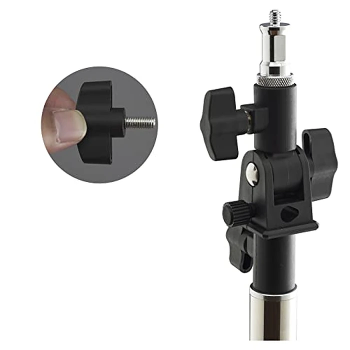 Alluneitter U-Shape Camera Flash 180 degreesSwivel Mount Bracket with Standard 1/4 to 3/8 inch Flat Head Metal Screw Spigot Stud Compatible for Umbrella Softbox Reflector Holder Stand for Video Studio Light by Alluneitter - Image 8