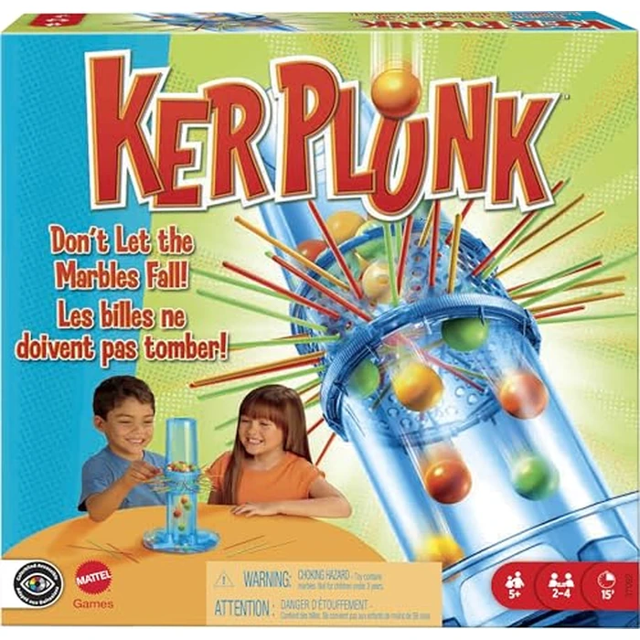 Mattel KerPlunk Kids Game, Easy-to-Learn Family Game for 2 to 4 Players, Don't Let The Marbles Fall by Mattel Games - Used - Like New condition - US$17.24