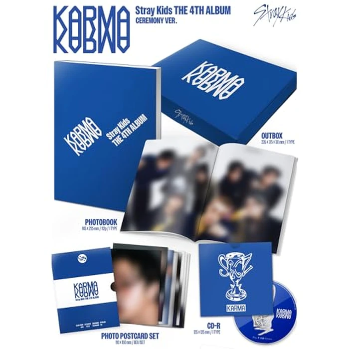 STRAY KIDS KARMA [STANDARD 2 VER. SET] 4th Album + Pre-Order Gift & 4 Extra Photocards Set by KPOP HEAVEN - Image 3