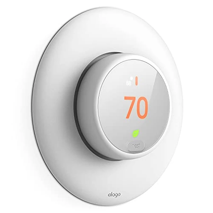 elago Wall Plate Cover Designed for Google Nest thermostat E Wall Plate (2017)(White) - ONLY Compatible with Nest Thermostat E, Hard ABS Material, Not compatible with 2020 models[US Patent Registered] by elago - Image 1