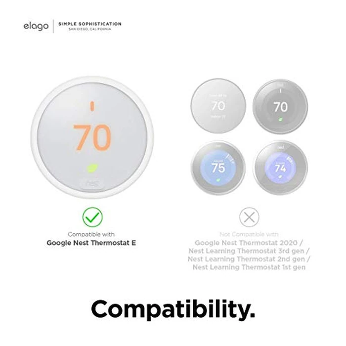 elago Wall Plate Cover Designed for Google Nest thermostat E Wall Plate (2017)(White) - ONLY Compatible with Nest Thermostat E, Hard ABS Material, Not compatible with 2020 models[US Patent Registered] by elago - Image 2