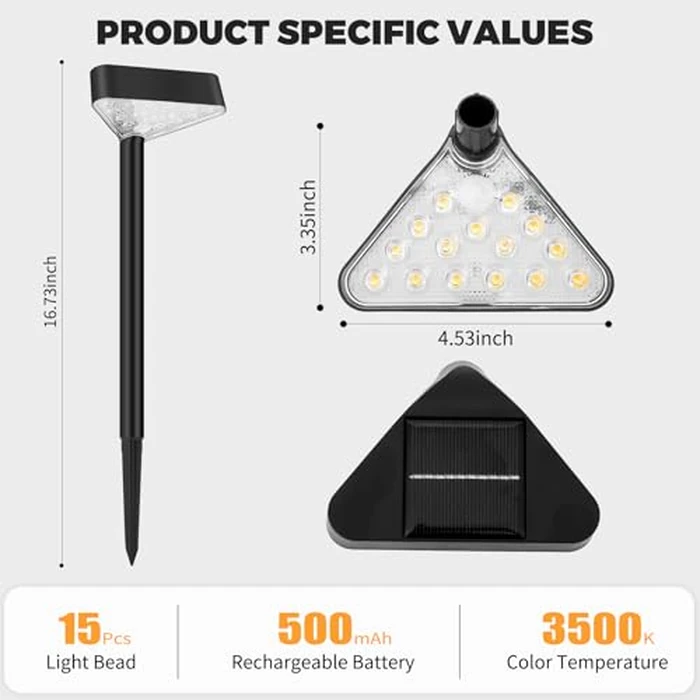 Fashlits 8 Pack Solar Pathway Lights Outdoor, Bright LED Solar Landscape Lights, Waterproof Solar Garden Lights for Yard, Patio, Walkway, Lawn, Driveway(Warm White, 8 Pack) by Fashlits - Image 2