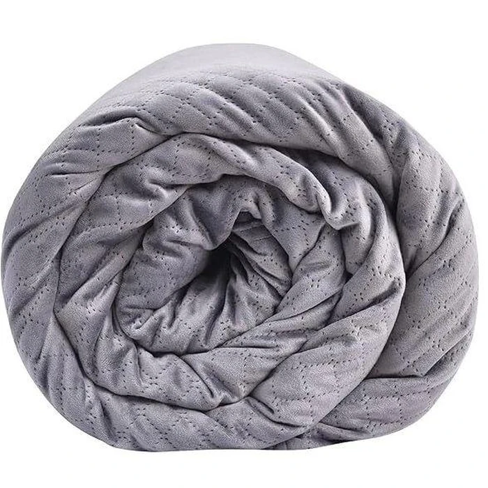 BlanQuil Quilted 15lbs Weighted Blanket 48”x74" - Grey by BlanQuil - Image 1