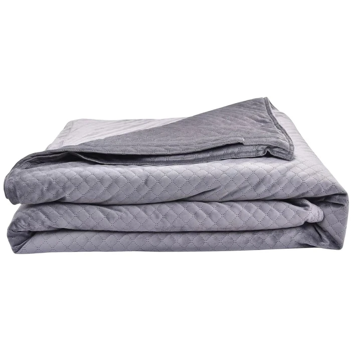 BlanQuil Quilted 15lbs Weighted Blanket 48”x74" - Grey by BlanQuil - Image 2