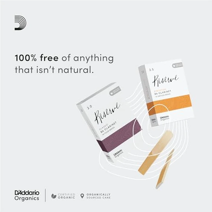 D'Addario Organic Reserve Bb Clarinet Reeds - Reeds for Clarinet - Individually Sealed - 2.0 Strength, 10 Pack by D'Addario - Image 5