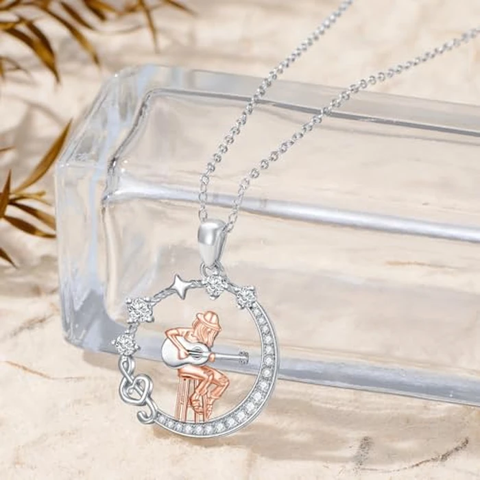 MISTBEE Guitar Necklace for Women Music Lovers 925 Sterling Silver Music Note Treble Clef Pendant Musical Jewelry Musical Gifts for Christmas Birthday by MISTBEE - Image 2