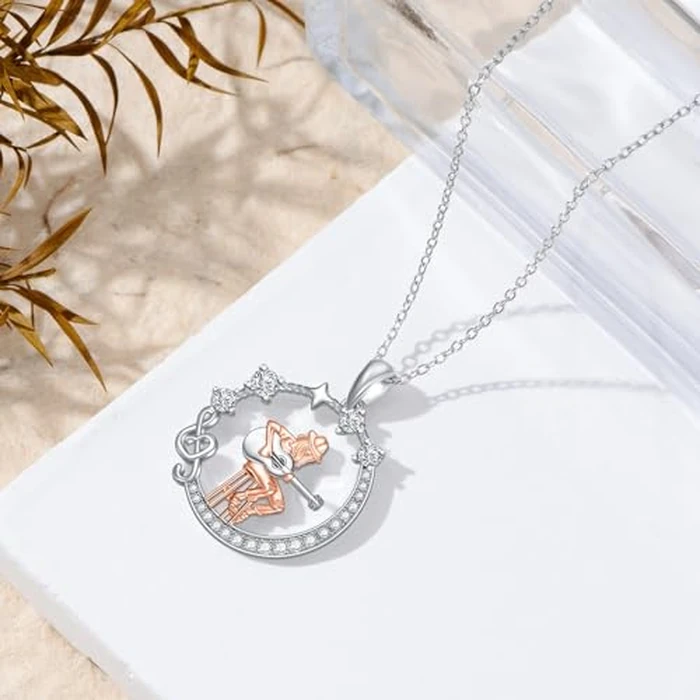 MISTBEE Guitar Necklace for Women Music Lovers 925 Sterling Silver Music Note Treble Clef Pendant Musical Jewelry Musical Gifts for Christmas Birthday by MISTBEE - Image 3