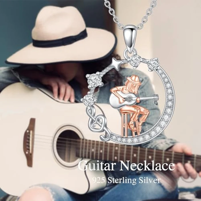 MISTBEE Guitar Necklace for Women Music Lovers 925 Sterling Silver Music Note Treble Clef Pendant Musical Jewelry Musical Gifts for Christmas Birthday by MISTBEE - Image 5