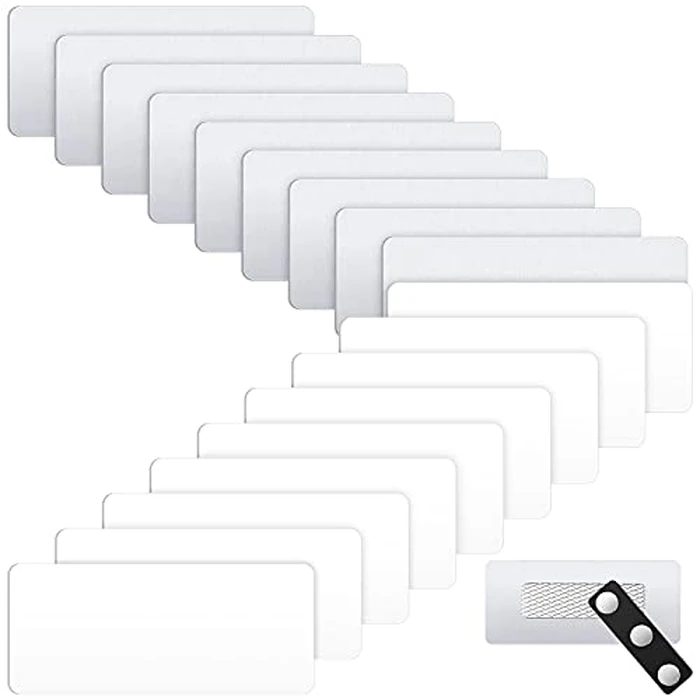 Gisafai 18 Pieces Sublimation Name Tags 1 x 3 Inch DIY Badge Blank with Round Edges Magnetic Personalized Name Tags Metal Rectangular Tag Blanks for School Office Supplies by Gisafai - Used - Very Good condition - CA$19.53